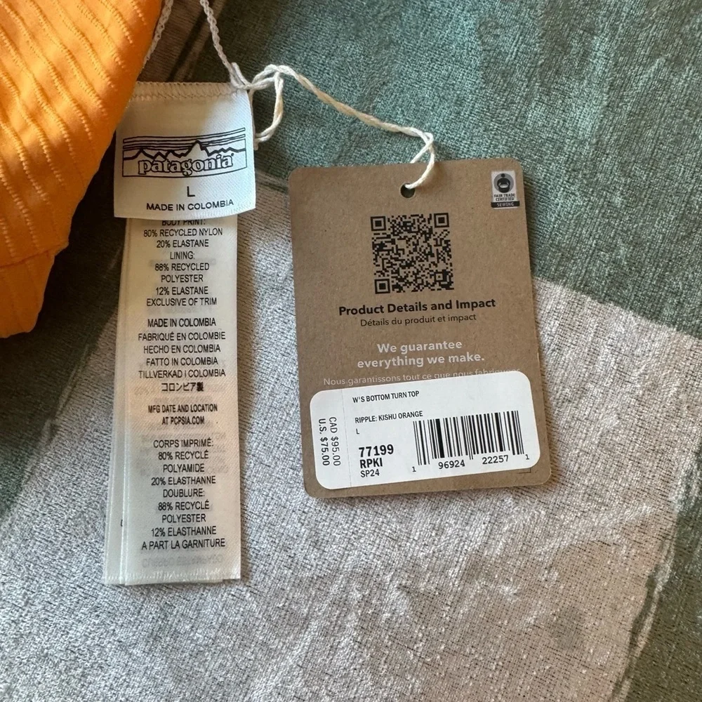 NWT Patagonia Kishu Orange Bikini Top & Sunamee Bikini Bottom *Different Sizes*